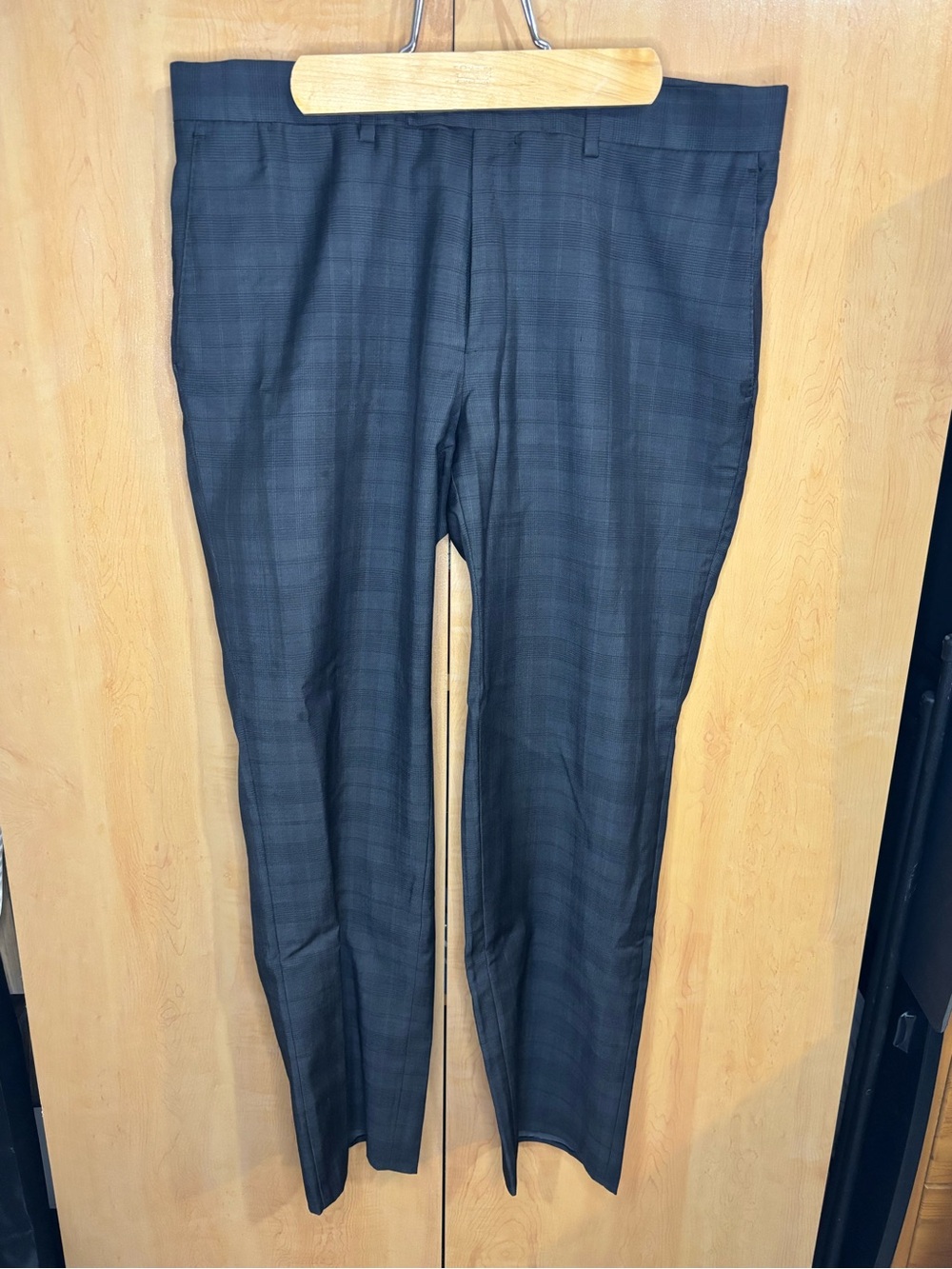 Classic Black Plaid Dress Pants